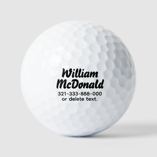 Personalized Name Golf Balls Template BOLD Font 5 Golfball (Vorderseite)