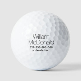 Personalized Name Golf Balls Template DISPLAY 21 Golfball