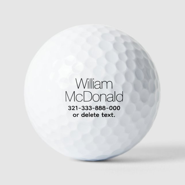 Personalized Name Golf Balls Template DISPLAY 21 Golfball (Vorderseite)