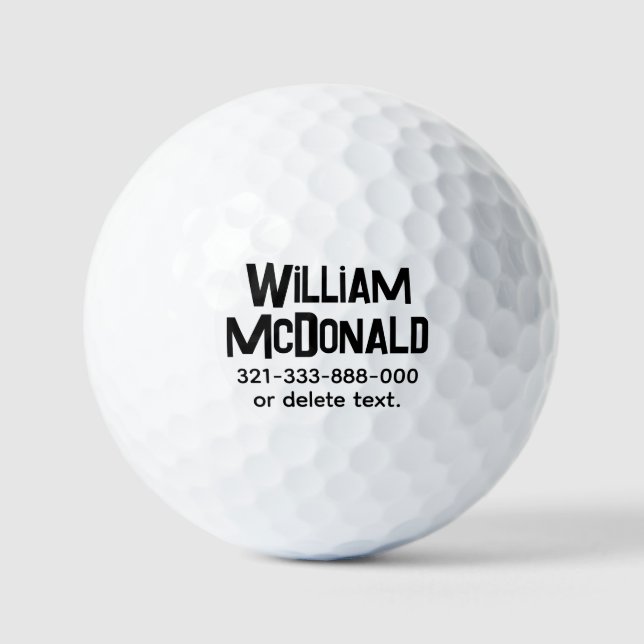 Personalized Name Golf Balls Template FUN RETRO 19 Golfball (Vorderseite)
