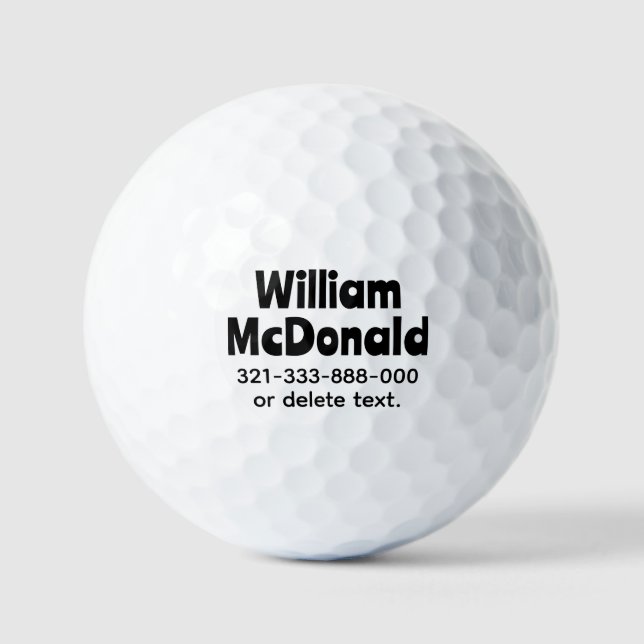 Personalized Name Golf Balls Template FUN RETRO 23 Golfball (Vorderseite)