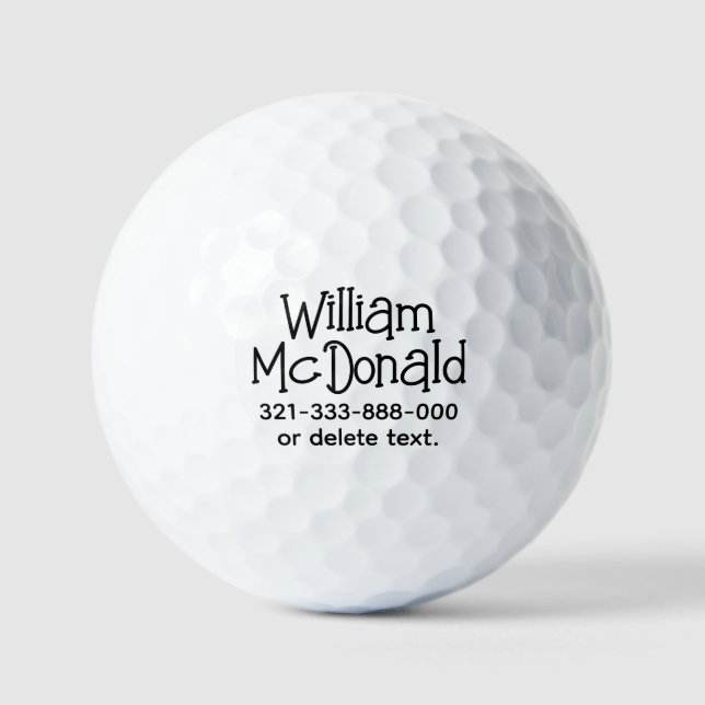 Personalized Name Golf Balls Template FUN RETRO 27 Golfball (Vorderseite)
