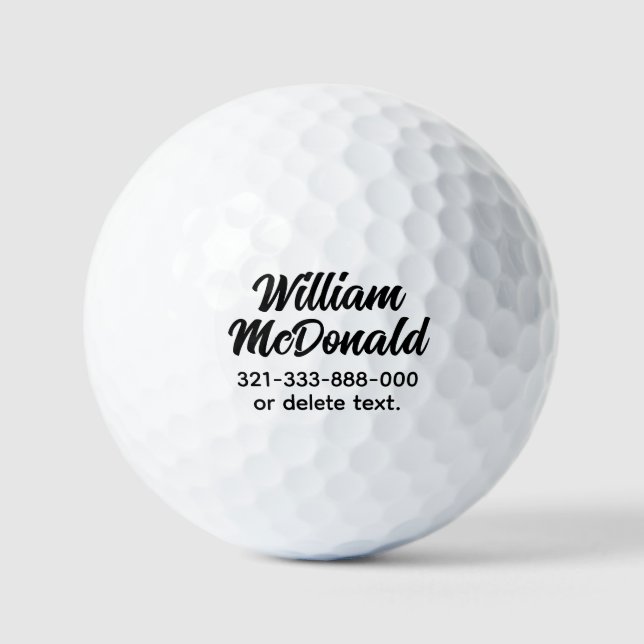Personalized Name Golf Balls Template SCRIPT 14 Golfball (Vorderseite)