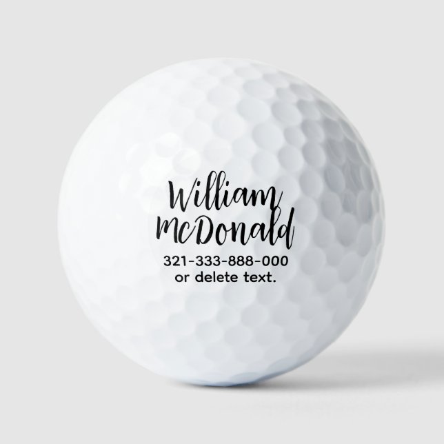Personalized Name Golf Balls Template SCRIPT 31 Golfball (Vorderseite)