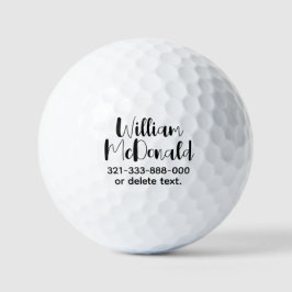 Personalized Name Golf Balls Template SCRIPT 34 Golfball
