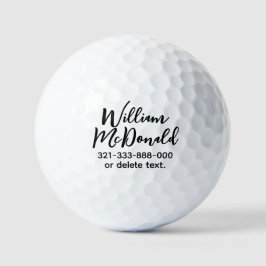 Personalized Name Golf Balls Template SCRIPT 35 Golfball