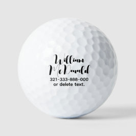Personalized Name Golf Balls Template SCRIPT 36 Golfball