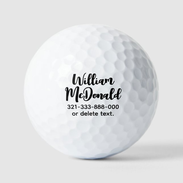 Personalized Name Golf Balls Template SCRIPT 38 Golfball (Vorderseite)