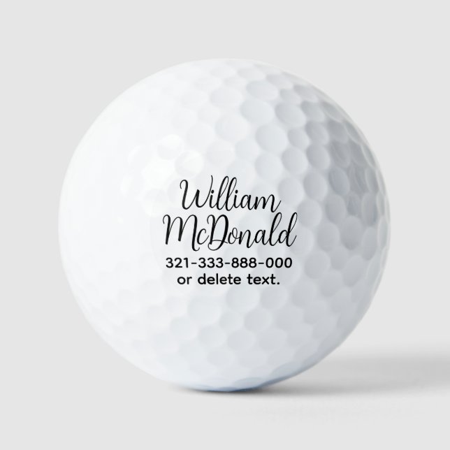 Personalized Name Golf Balls Template SCRIPT 40 Golfball (Vorderseite)