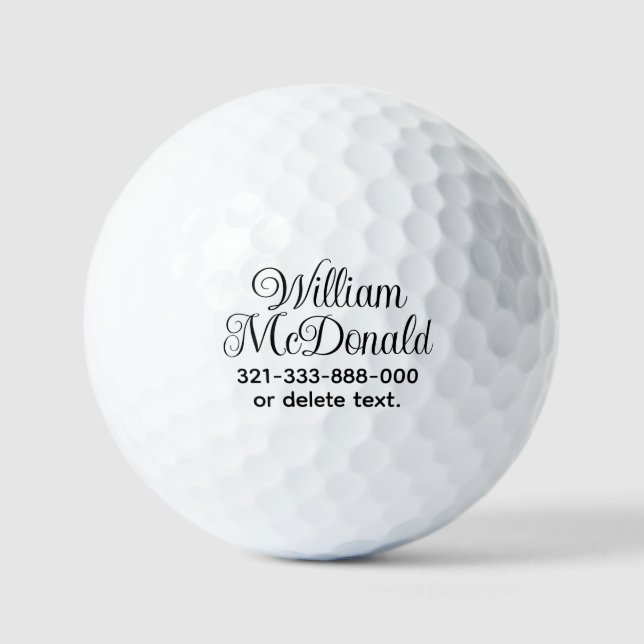 Personalized Name Golf Balls Template SCRIPT 41 Golfball (Vorderseite)