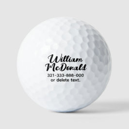 Personalized Name Golf Balls Template SCRIPT 47 Golfball