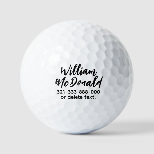 Personalized Name Golf Balls Template SCRIPT 7 Golfball (Vorderseite)