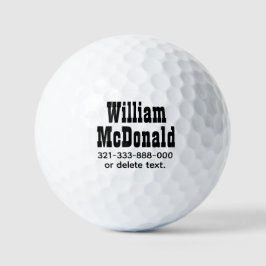 Personalized Name Golf Balls Template VINTAGE 5 Golfball