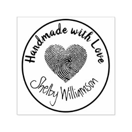 Personalized Name Handmade with Love Heart Permastempel