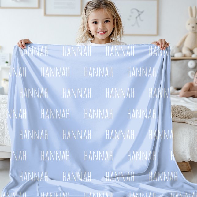 Personalized Name Kids Blanket for Girls and Boys Fleecedecke (Sky Blue Children’s Name Blanket – Personalized Kids Blanket for Girls and Boys)