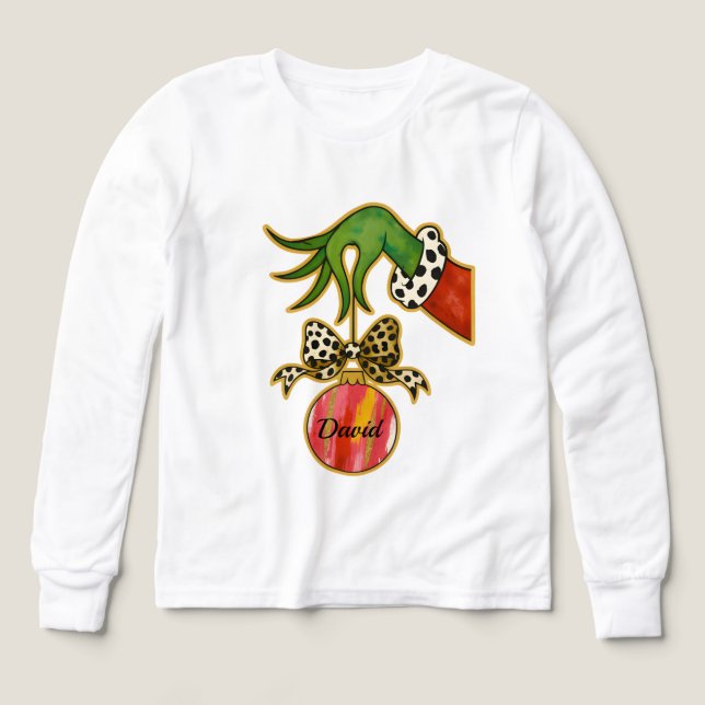 personalized Name Leopard Bow Parrot Ornament (Design Vorderseite)