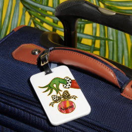 personalized Name Leopard Bow Parrot Ornament Gepäckanhänger