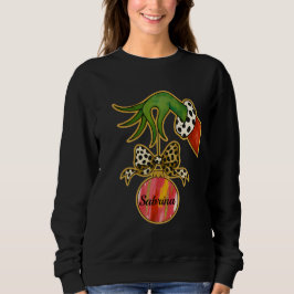 personalized Name Leopard Bow Parrot Ornament Sweatshirt