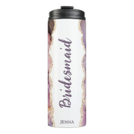 Personalized Name Marble Bridesmaid Thermosbecher