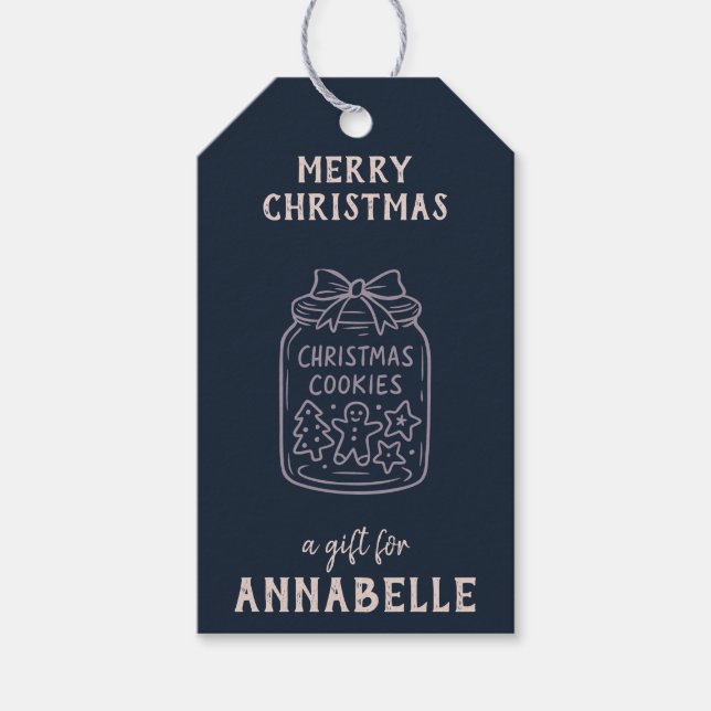 Personalized Name Merry Christmas Cookies Geschenkanhänger (Vorderseite)