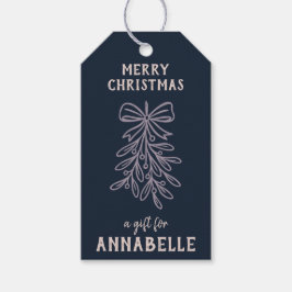 Personalized Name Merry Christmas Mistletoe Geschenkanhänger