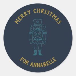 Personalized Name Merry Christmas Prince Runder Aufkleber