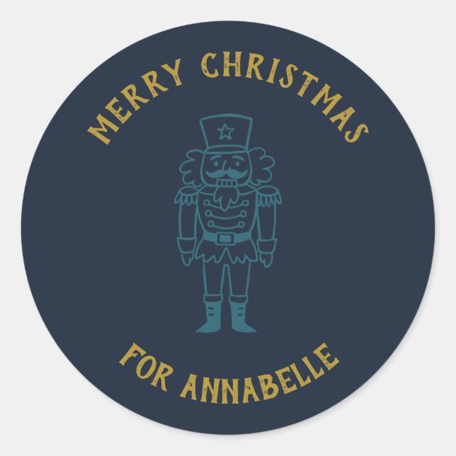 Personalized Name Merry Christmas Prince Runder Aufkleber (Vorderseite)