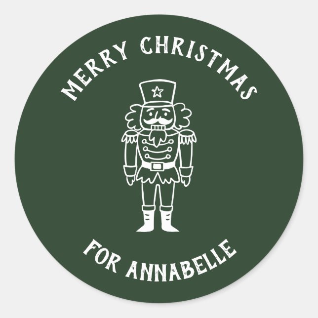 Personalized Name Merry Christmas Prince Runder Aufkleber (Vorderseite)