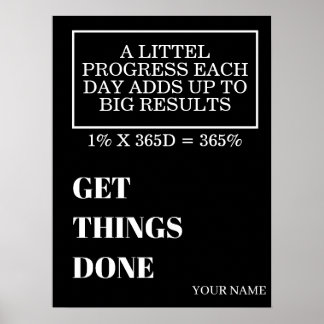 PERSONALIZED NAME MODERN MINIMAL GET THINGS DONE  POSTER