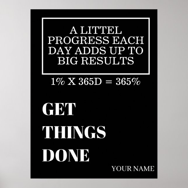 PERSONALIZED NAME MODERN MINIMAL GET THINGS DONE  POSTER (Vorne)
