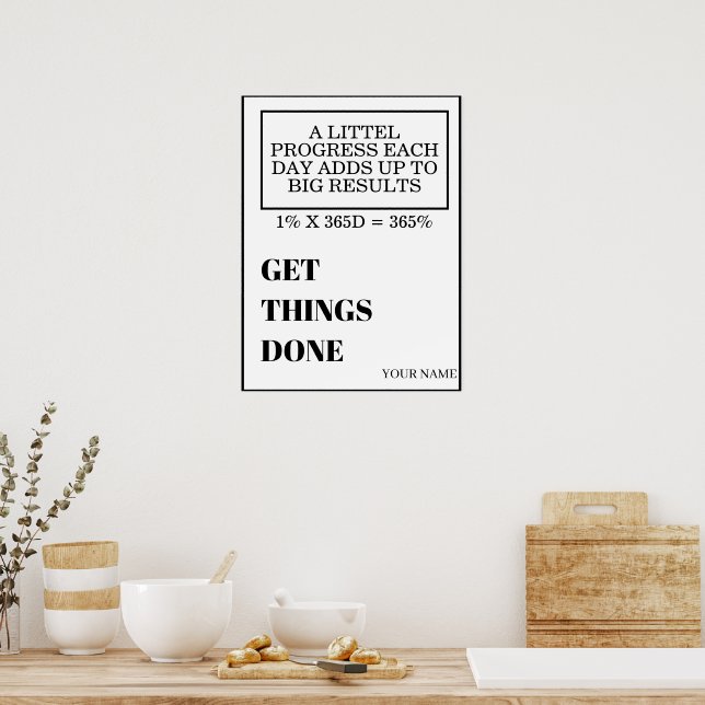 PERSONALIZED NAME MODERN MINIMAL GET THINGS DONE  POSTER (Küche)