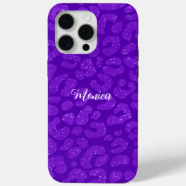 Personalized Name Modern Stylish Purple Glitter Case-Mate iPhone Hülle