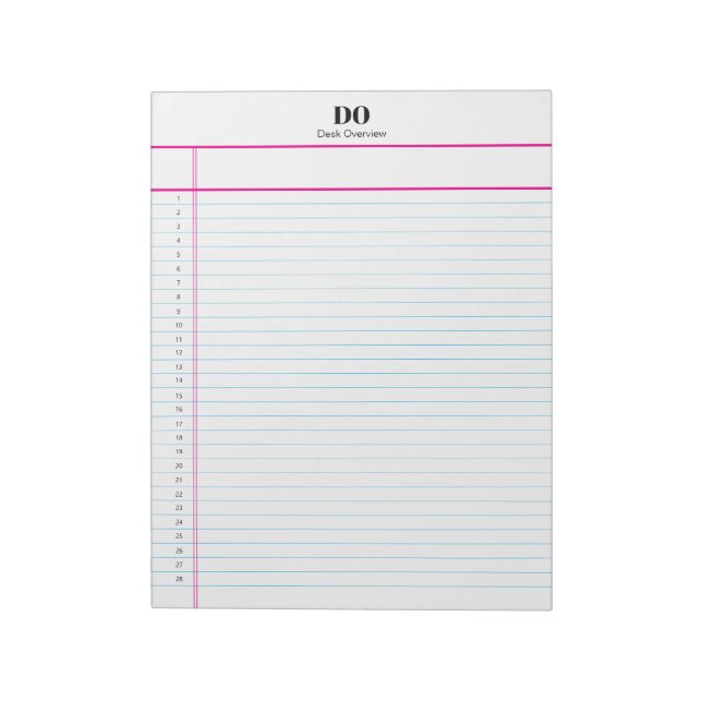Personalized Name Monogram Numbered List Notepad Notizblock (Rotiert)