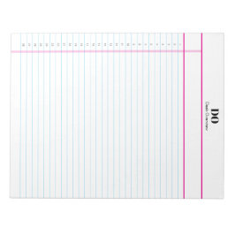 Personalized Name Monogram Numbered List Notepad Notizblock