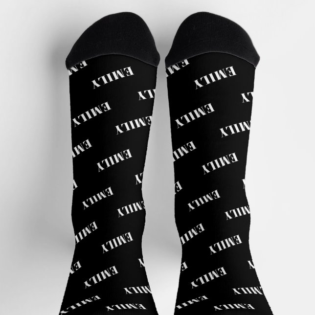 Personalized Name Monogram Pattern Socken (Oben)