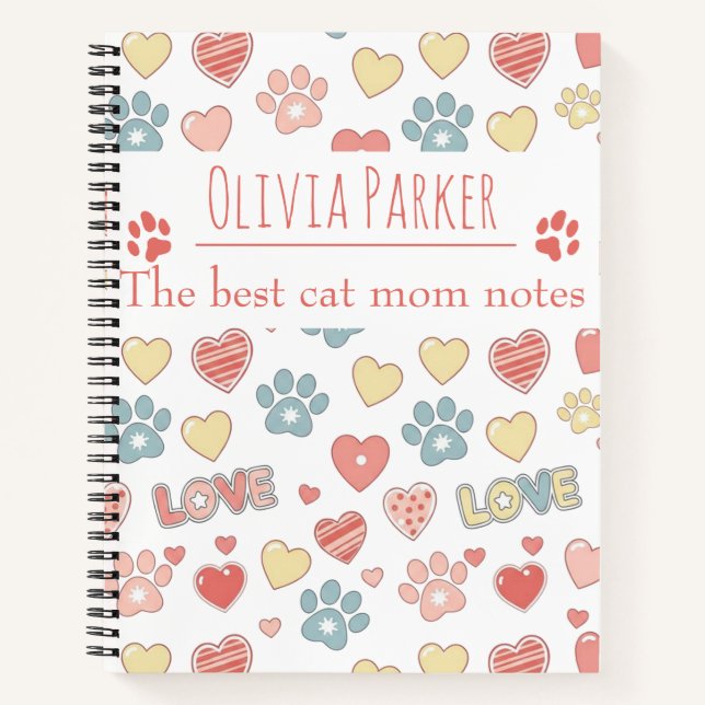 Personalized Name Notebook For Cat Lovers Notizbuch (Vorderseite)