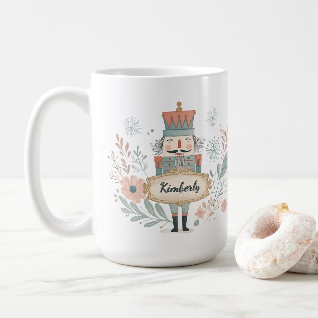 Personalized Name Nutcracker Christmas Kaffeetasse (Mit Donut)