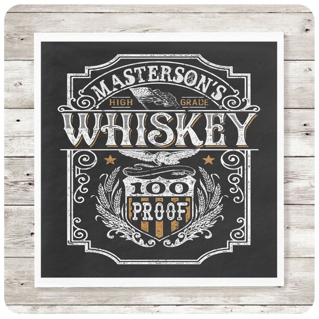 Personalized NAME Old West Whiskey Brewery Bar Serviette (Von Creator hochgeladen)