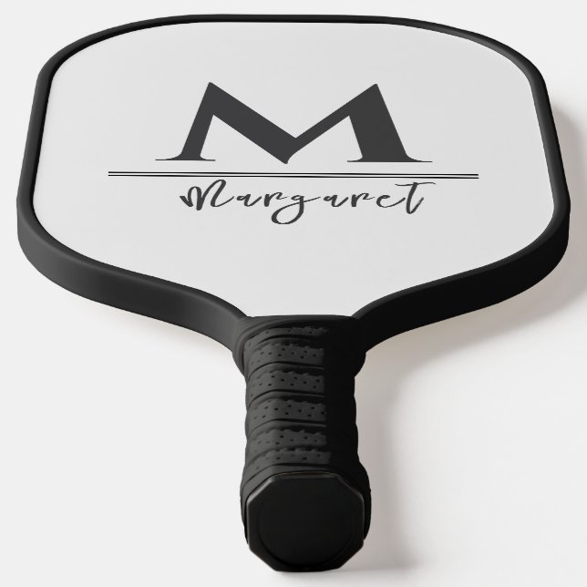 Personalized Name Pickleball Paddle Black White (Ablage )