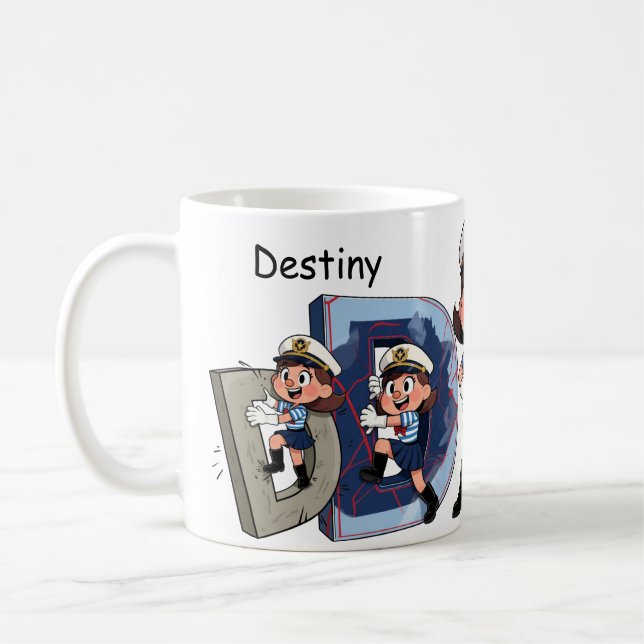 Personalized  Name Sailor Cartoon Character * D * Kaffeetasse (Links)
