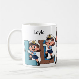 Personalized  Name Sailor Cartoon Character * L * Kaffeetasse