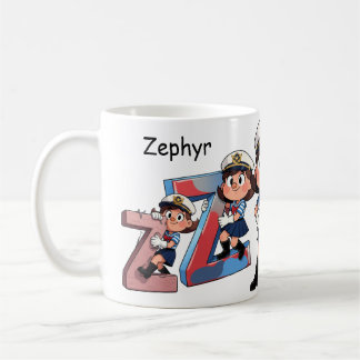 Personalized Name Sailor Cartoon Character * Z * Kaffeetasse