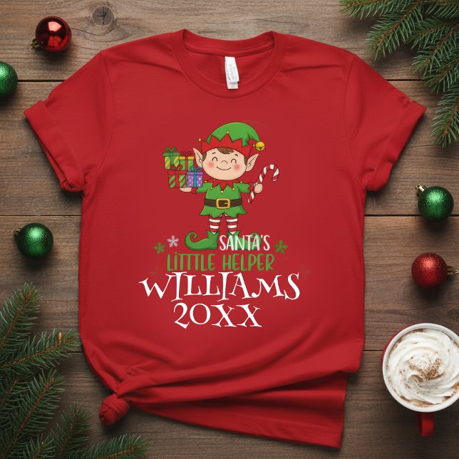 Personalized name,Santa’s Little Funny Elf Holiday T-Shirt (Von Creator hochgeladen)