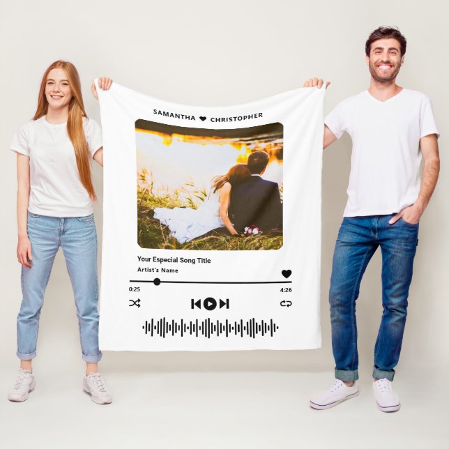 Personalized Name Special Song Music Player Photo Fleecedecke (Beispiel)