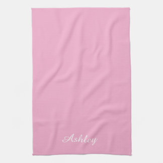 Personalized Name Stylish Modern Elegant Pink Geschirrtuch