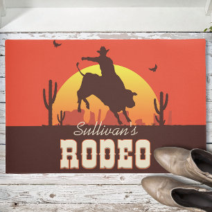 Personalized NAME Western Cowboy Bull Rider Rodeo Fußmatte