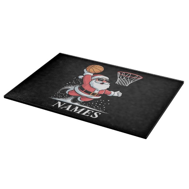 Personalized Name Xmas Santa Dunking Basketball Schneidebrett (Ecke)
