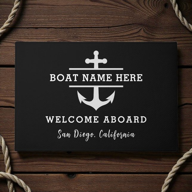 Personalized Nautical Welcome Aboard Anchor Fußmatte (Von Creator hochgeladen)