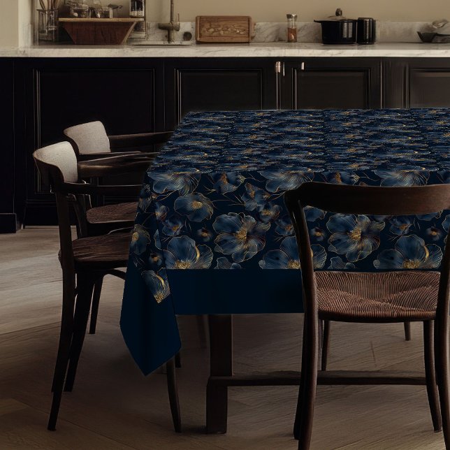  Personalized Navy Tablecloth Chic Gold Accent Tischdecke ( Personalized Navy Tablecloth Chic Gold Accent)