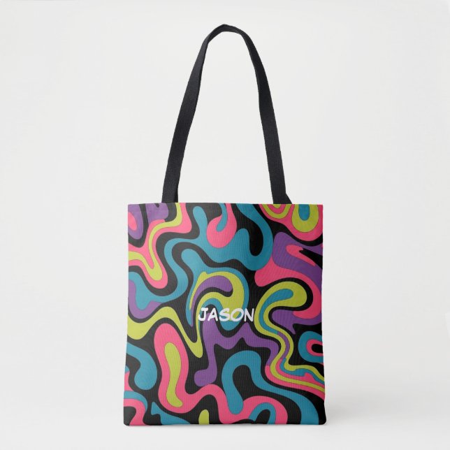 Personalized Neon Abstract Pattern — Retro Design (Vorderseite)